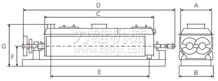 空心槳葉干燥機結(jié)構(gòu)示意圖